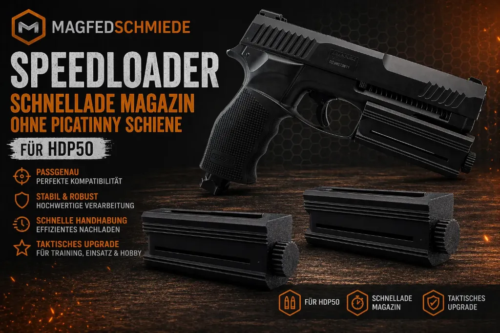 SPEEDLOADER / SCHNELLADE MAGAZIN / ohne PICATINNY SCHIENE für HDP50 Gen. 1 | Taktisches Upgrade & Zubehör