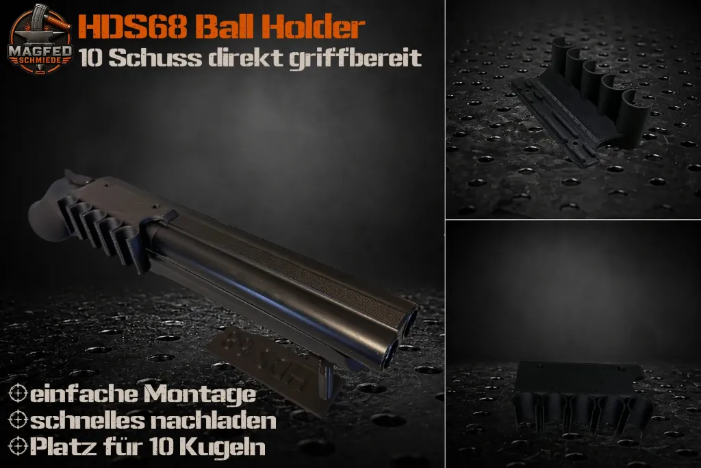 MUNITIONSHALTER * AMMO HOLDER * 10 BALLS * UMAREX HDS 68 / TS 68 Magfed Zubehör